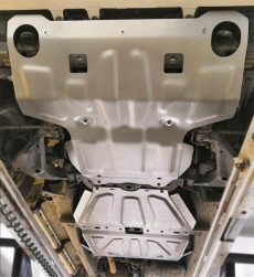 Защита алюминиевая Alfeco для радиатора, картера, редуктора переднего моста, КПП, раздатки, топливного бака Toyota Hilux Revo OFFroad 2015-2021